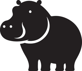 Hippopotamus Vector Silhouette Icon