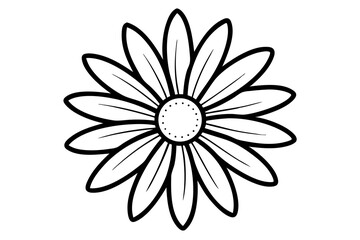 Daisy in Bloom: A delicate monochrome illustration captures the simple beauty of a daisy flower, highlighting its perfect symmetry and intricate petal arrangement.