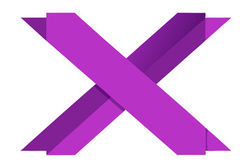 Abstract purple cross ribbon design modern graphic