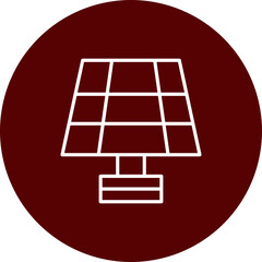 Solar Panel  Vector Brown Circle Icon Design