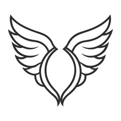 Minimalist Black and White Geometric Wings Logo