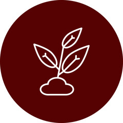 Planting Tree  Vector Brown Circle Icon Design