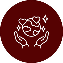 Earth Day Poster  Vector Brown Circle Icon Design