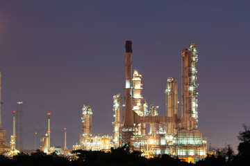 Oil gas refinery plant in Sriracha District, Chonburi Province. May called petroleum or petrochemical plant. Industrial factory with steel pipe, pipeline to production gasoline fuel, power energy.