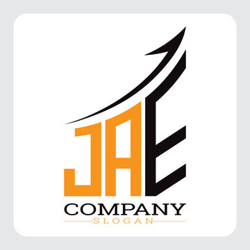 JAE Company Logo Design Growth vector, JAE Upward Arrow Business Success Logo vector, JAE Corporate Branding Logo , JAE logo design, JAE simple and modern logo, JAE business finance logo design, etc.