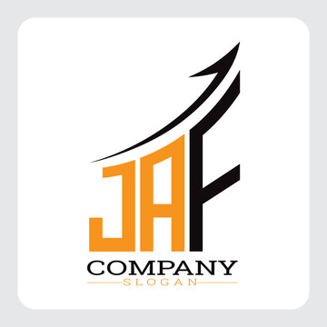 JAF Company Logo Design Growth vector, JAF Upward Arrow Business Success Logo vector, JAF Corporate Branding Logo , JAF logo design, JAF simple and modern logo, JAF business finance logo design, etc.