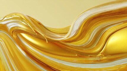 Gold abstract fluid texture with flowing lines and soft curves  