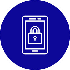Smartphone Vector Line Blue Circle Icon Design