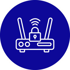 Router Vector Line Blue Circle Icon Design