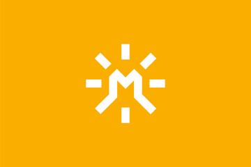 Letter M Sun Logo