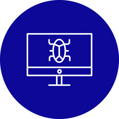 Bug Vector Line Blue Circle Icon Design for personal and commercial use