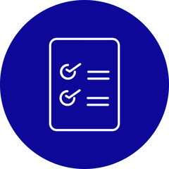 CheckList Vector Line Blue Circle Icon Design for personal and commercial use