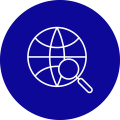 Search Vector Line Blue Circle Icon Design for personal and commercial use