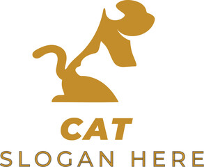 Earthy Yellow Animal Vector – Classic Mustard Cat and Dog Head Illustration