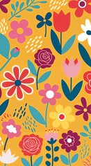seamless pattern with flowers