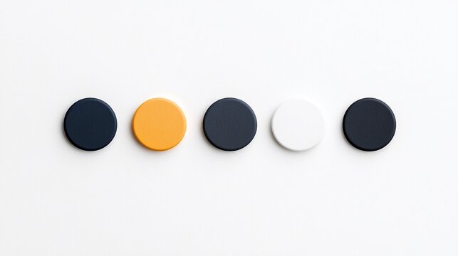 Five Circular Progress Steps on White Background