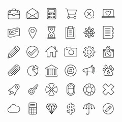 Thin Line Icon Pack – UI, SEO, Medical, Baby, Pets & Business Essentials