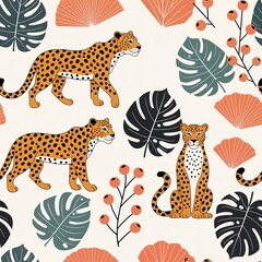 seamless pattern with wild animals