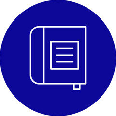 Notebook Vector Line Blue Circle Icon Design