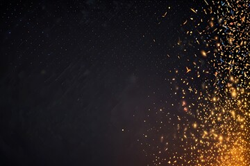 Fototapeta premium Abstract gold and blue sparks on black background