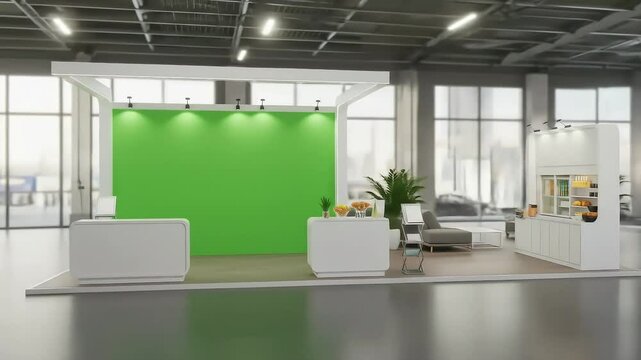Modern trade show exhibition booth mockup