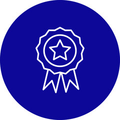 Badge Vector Line Blue Circle Icon Design