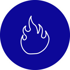 Fired Vector Line Blue Circle Icon Design