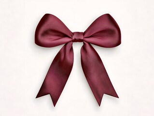 Fototapeta premium Burgundy Satin Bow with Gift Wrap.