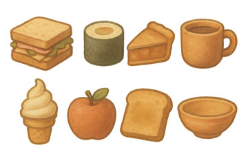 Food icons set &ndash; flat, culinary, and dining symbols for menu design