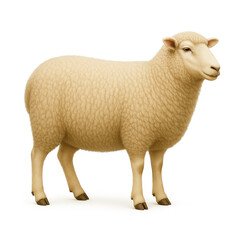 Fototapeta premium Realistic sheep illustration isolated on white background