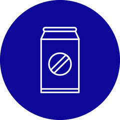 Energy Drink Vector Line Blue Circle Icon Design