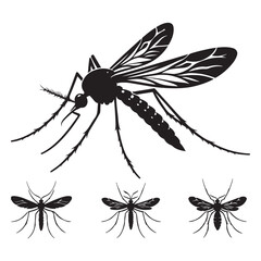 Mosquito Vector Silhouette Icon