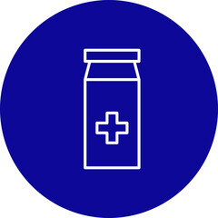 Obraz premium Painkiller Vector Line Blue Circle Icon Design