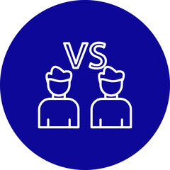 Fighting Vector Line Blue Circle Icon Design