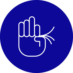 Trichotillomania Vector Line Blue Circle Icon Design