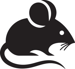 Cute Mouse Vector Silhouette Icon