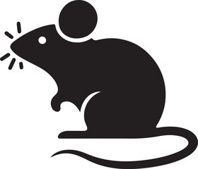 Cute Mouse Vector Silhouette Icon