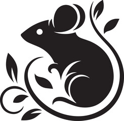 Cute Mouse Vector Silhouette Icon