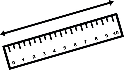 vector illustration black and white icon ruler and arrow measurement concept