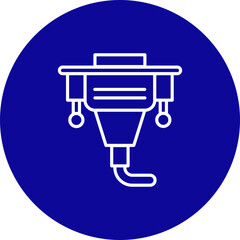 Vga Cable Vector Line Blue Circle Icon Design
