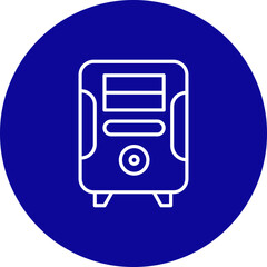 Cpu Tower Vector Line Blue Circle Icon Design