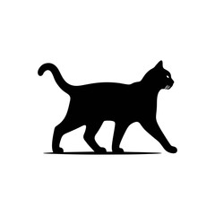 silhouette of a cat walking