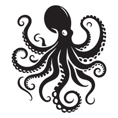 Octopus Vector Silhouette Icon