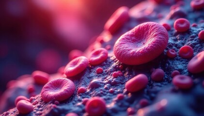 Microscopic view of blood platelets aggregating , image, photography, blood