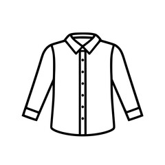 Minimalist and modern vector illustration of a long sleeve button-down shirt. Suitable for clothing icons, fashion designs, graphic elements related to office wear or formal occasions.