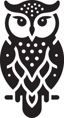 Minimalist Black and White Owl Illustration for Designers