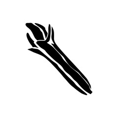 Clove vector icon with black fill style. Perfect for Eid kitchen spices, herbal illustrations, or food design. Editable EPS included.