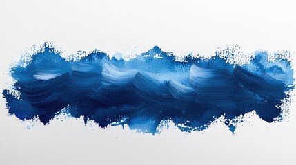 Obraz premium Abstract painted brushstroke design in shades of deep blue.