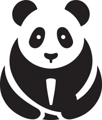 Minimalist Black and White Panda Illustration for Designers