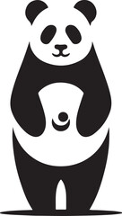 Minimalist Black and White Panda Illustration for Designers
